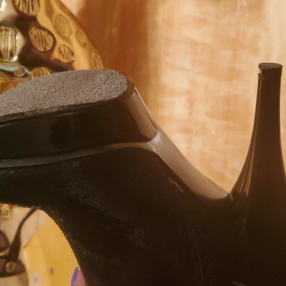 Size 8 black sequin platform booties. - Picture 3 of 9